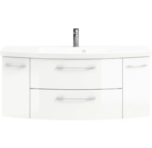 Meuble sous-lavabo blanc avec deux tiroirs et deux portes