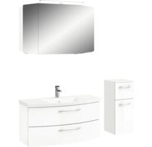 Ensemble de meubles de salle de bains avec armoire de toilette, meuble sous-lavabo et armoire latérale
