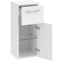 Meuble bas de salle de bains blanc avec tiroir et porte