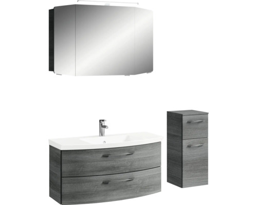 Ensemble de meubles de salle de bains avec meuble sous-lavabo, armoire de toilette et armoire latérale