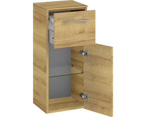 Hochschrank mit Schublade, Tür und Glasboden