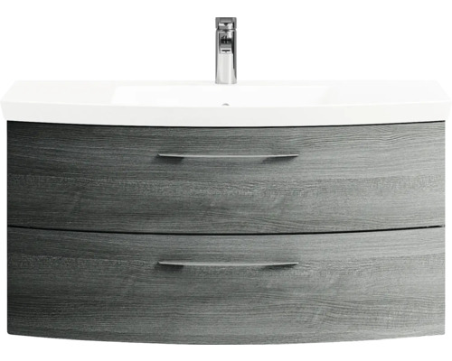 Waschtischunterschrank mit zwei Schubladen und Aufsatzwaschbecken