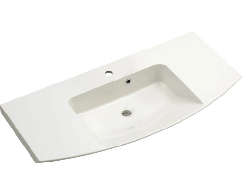 Waschtischplatte aus Keramik mit Hahnloch und Überlauf