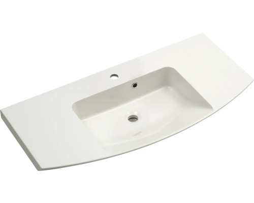 Vasque à poser en céramique sanitaire avec trou de robinet et trop-plein