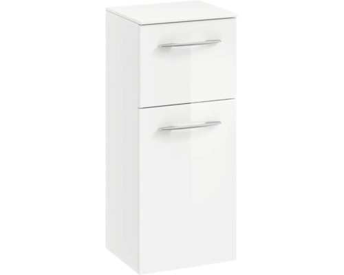 Meuble bas blanc avec deux tiroirs pour la salle de bain