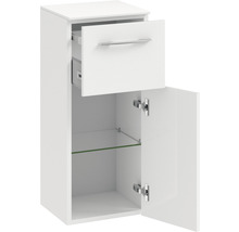 Meuble bas de salle de bains blanc avec tiroir et porte