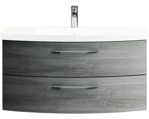 Waschtischunterschrank mit Waschbecken und zwei Schubladen