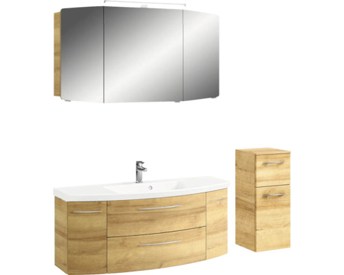 Ensemble de meubles de salle de bains avec meuble-lavabo, lavabo, armoire de toilette et meuble bas