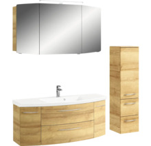 Ensemble de meubles de salle de bains avec meuble sous-lavabo, armoire de toilette et armoire haute
