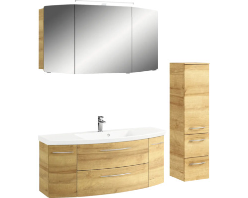Ensemble de meubles de salle de bains avec meuble sous-lavabo, armoire de toilette et armoire haute