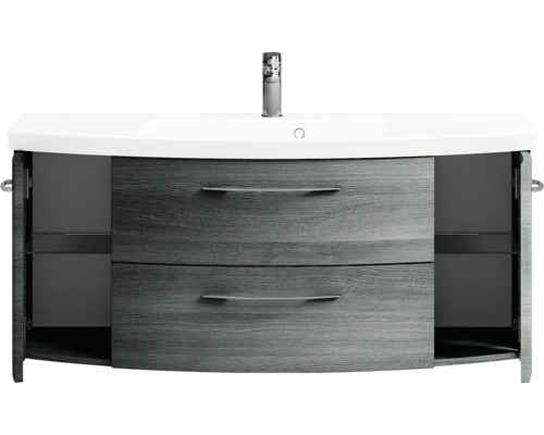 Waschtischunterschrank mit Waschbecken und zwei Schubladen