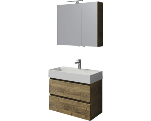 Ensemble de salle de bains avec meuble sous-vasque et armoire de toilette