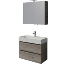 Meuble-lavabo de salle de bains avec meuble bas et armoire de toilette