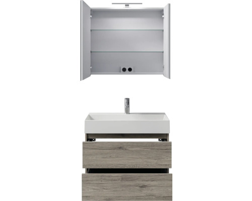 Waschtisch mit Unterschrank und Spiegelschrank für das Badezimmer