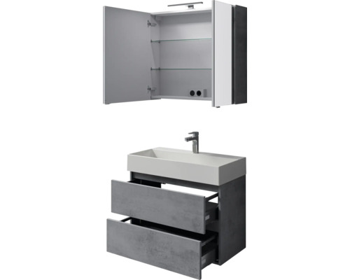 Waschtischkombination mit Spiegelschrank für das Badezimmer