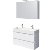Badezimmermöbelset mit Spiegelschrank, Waschbecken und Unterschrank