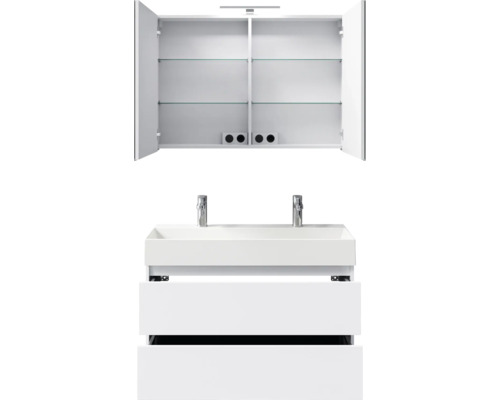 Ensemble de meuble-lavabo avec armoire de toilette pour la salle de bains