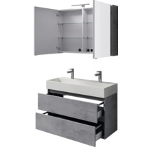 Waschtisch mit Unterschrank und Spiegelschrank für das Badezimmer