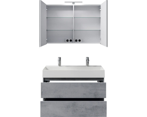 Waschtischunterschrank mit Spiegelschrank für Badezimmer