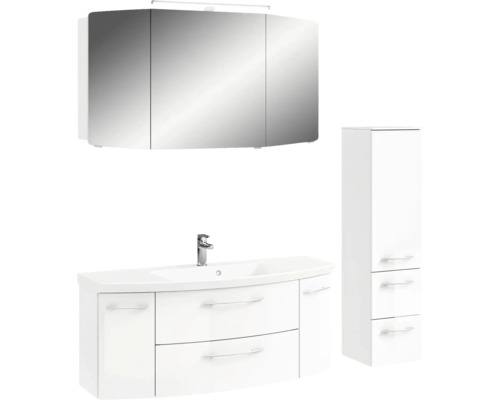 Ensemble de meubles de salle de bains avec meuble sous-lavabo, armoire de toilette et armoire haute