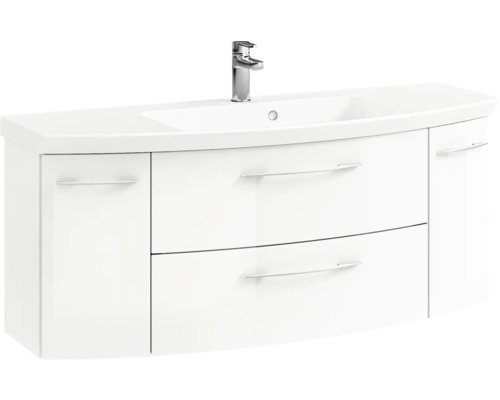 Meuble-lavabo blanc avec vasque et deux tiroirs