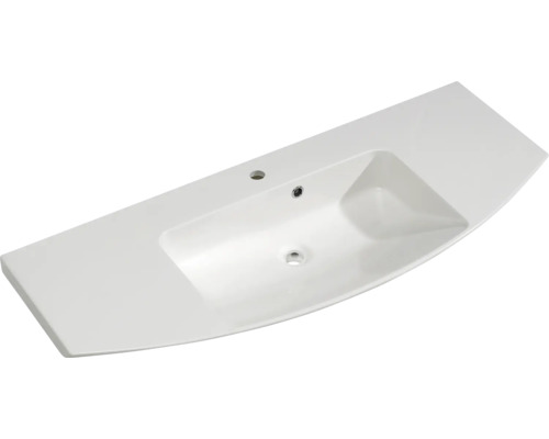 Plan de toilette en céramique avec trou de robinet et trop-plein