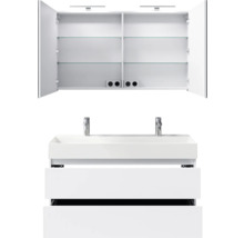 Badezimmermöbelset mit Waschbecken, Unterschrank und Spiegelschrank