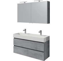 Badezimmermöbel-Set mit Waschtischunterschrank, Waschbecken und Spiegelschrank