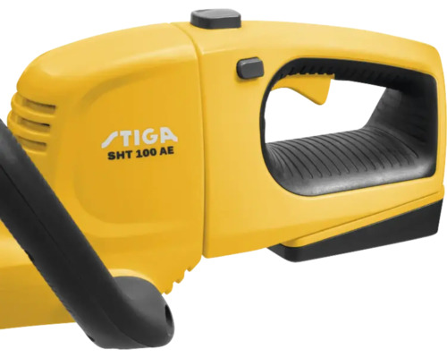 Detailansicht des Griffs der Stiga SHT 100 AE Heckenschere