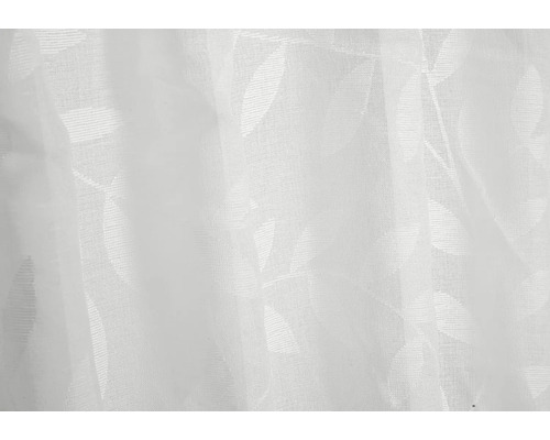 Detailansicht eines transparenten Vorhangs mit Blattmuster.