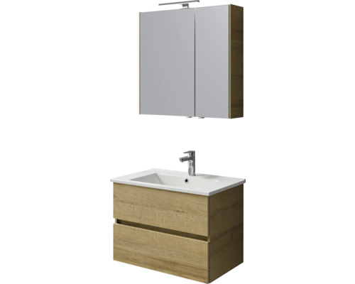 Meuble-lavabo avec meuble sous-lavabo et armoire de toilette pour la salle de bain