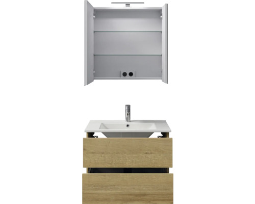Meuble-lavabo avec meuble bas et armoire de toilette pour la salle de bains