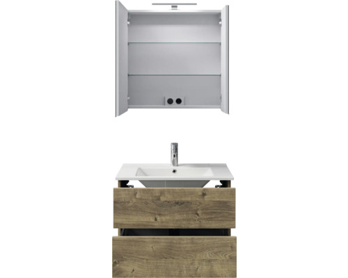 Waschtisch mit Unterschrank und Spiegelschrank für das Badezimmer