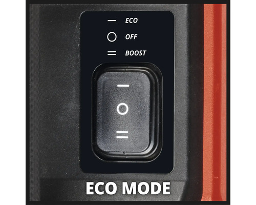 Gros plan d''un interrupteur avec les réglages Eco, Arrêt et Boost.