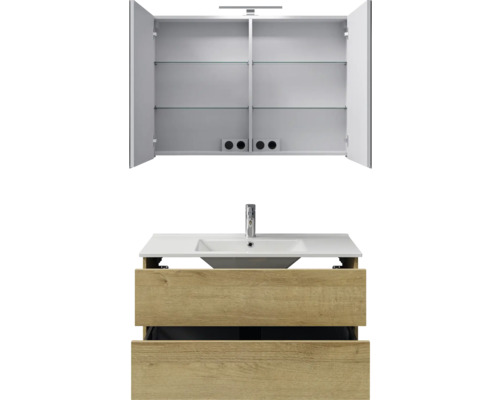 Badezimmer Waschtischkombination mit Spiegelschrank und Unterschrank