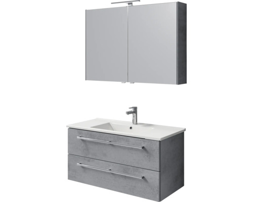 Waschtisch mit Unterschrank und Spiegelschrank für das Badezimmer