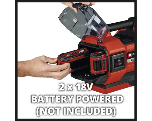 Vue de dessus d''une lampe à batterie, 2 fois 18 volts, piles non incluses