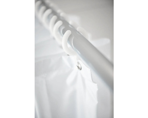 Barre de rideau de douche avec anneaux de rideau de douche et rideau de douche