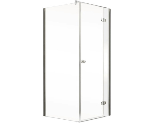 Eckdusche mit Tür aus Glas