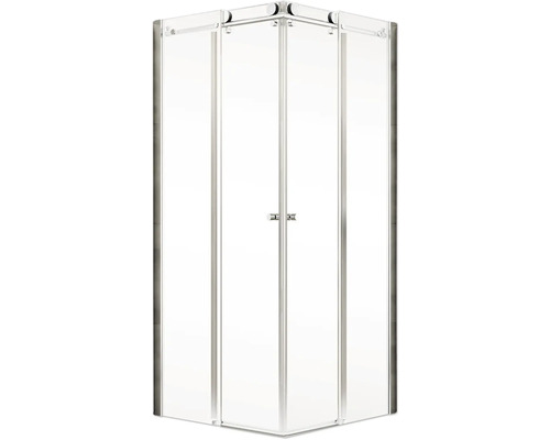 Douche d''angle avec portes en verre