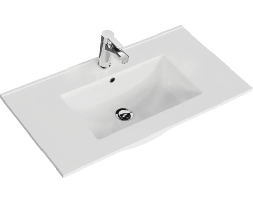 Waschtisch mit Armatur und Ablaufgarnitur