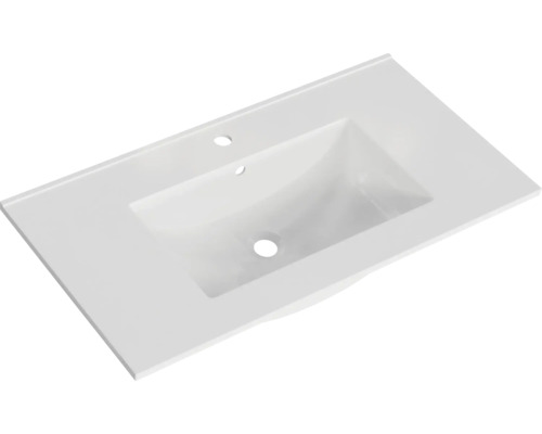 Waschtisch aus Sanitärkeramik mit Hahnloch und Überlauf