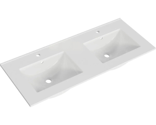 Doppelwaschtisch aus Keramik mit zwei Waschbecken