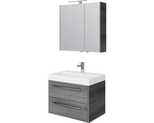 Waschtischkombination mit Waschbecken, Unterschrank und Spiegelschrank