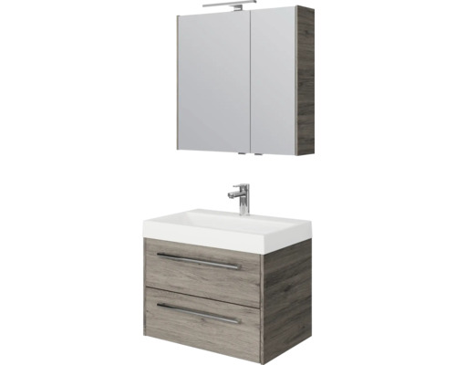 Waschtischunterschrank mit Waschbecken und Spiegelschrank für das Badezimmer