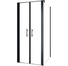Porte de douche avec paroi latérale Schulte Alexa Style 2.0 largeur 80 cm verre transparent, couleur du profilé noir-thumb-1