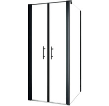 Porte de douche avec paroi latérale Schulte Alexa Style 2.0 largeur 90 cm verre transparent, couleur du profilé noir-thumb-1
