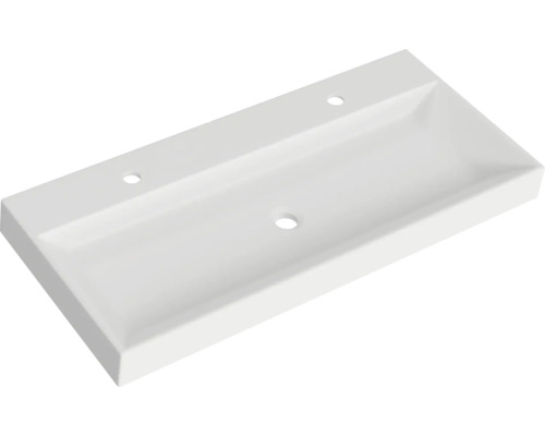 Rechteckiges Aufsatzwaschbecken mit Hahnlöchern
