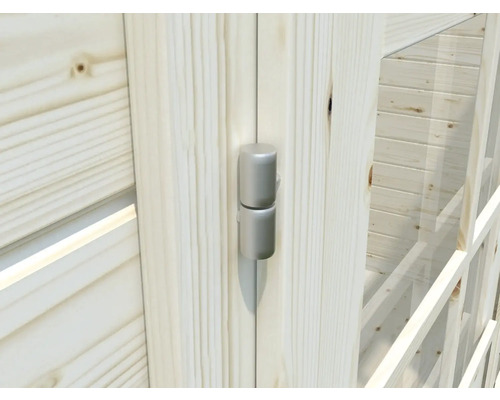 Vue détaillée d''une porte avec charnière métallique