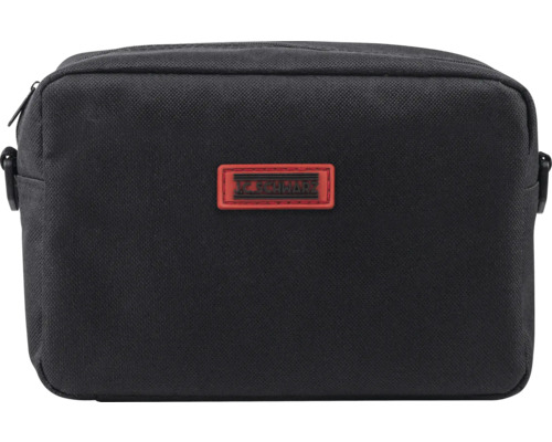 Trousse de toilette noire avec fermeture éclair et logo